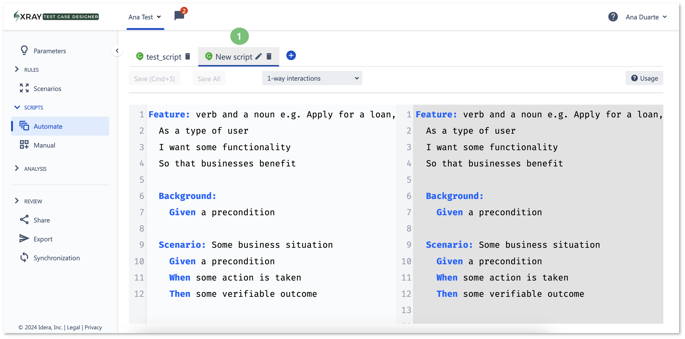 Figure 7 - New script