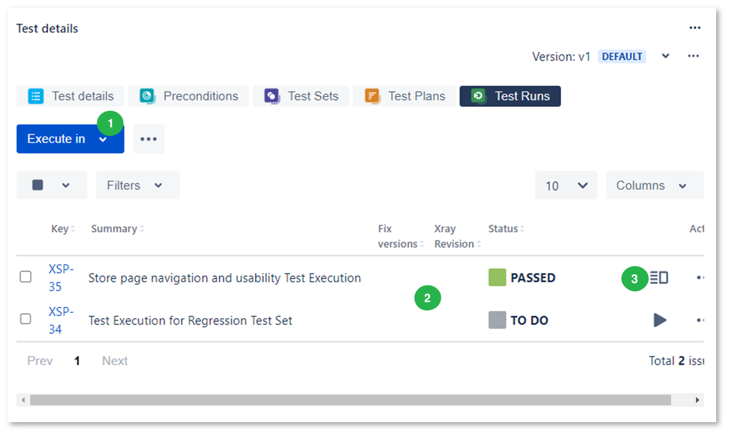 Xray Cloud Documentation > Demonstration Project > Figure 11 - Test runs.png (Figure 11 - Test runs) Figure 11 - Test runs