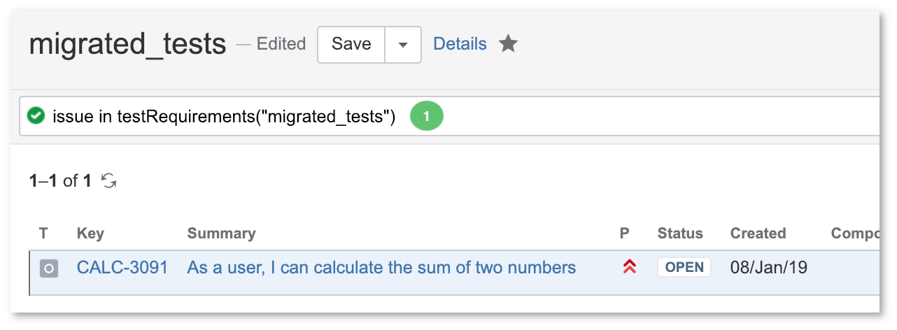 Xray Server + DC > Importing / Migrating Data from Zephyr for Jira > Figure 16 - Saved.png (Figure 16 - Saved) Figure 16 - Saved