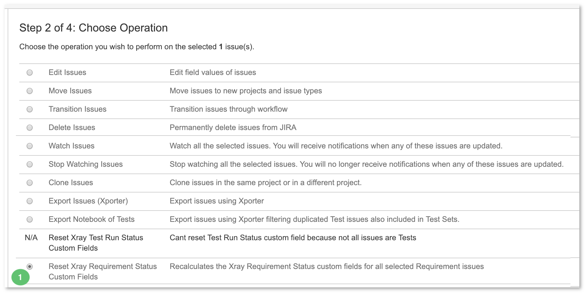Xray Server + DC > Importing / Migrating Data from Zephyr for Jira > Figure 18 - Reset.png (Figure 18 - Reset) Figure 18 - Reset