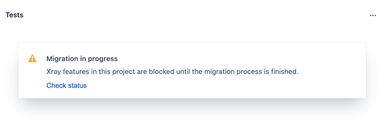 Figure 6 - Xray Blocked message in Tests